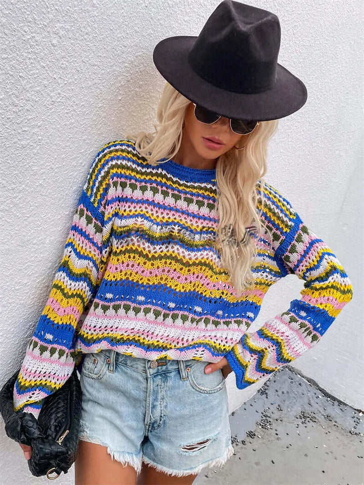 Women's Loose Stitch Knitted Jumper, view 8 - Elena Harper