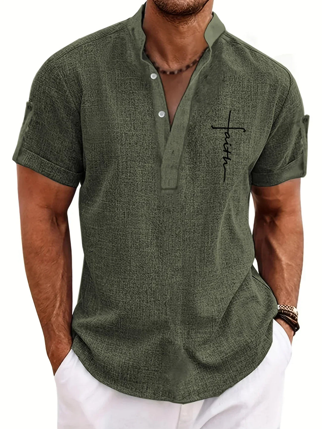 LAURENT MONACO | MEN'S HIGH COLLAR SHIRT