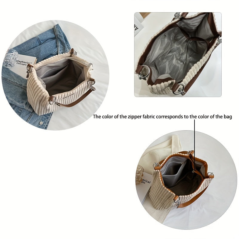 Fashionable Corduroy Chain Bag | YSL Essential | Casual - Original - Comfortable