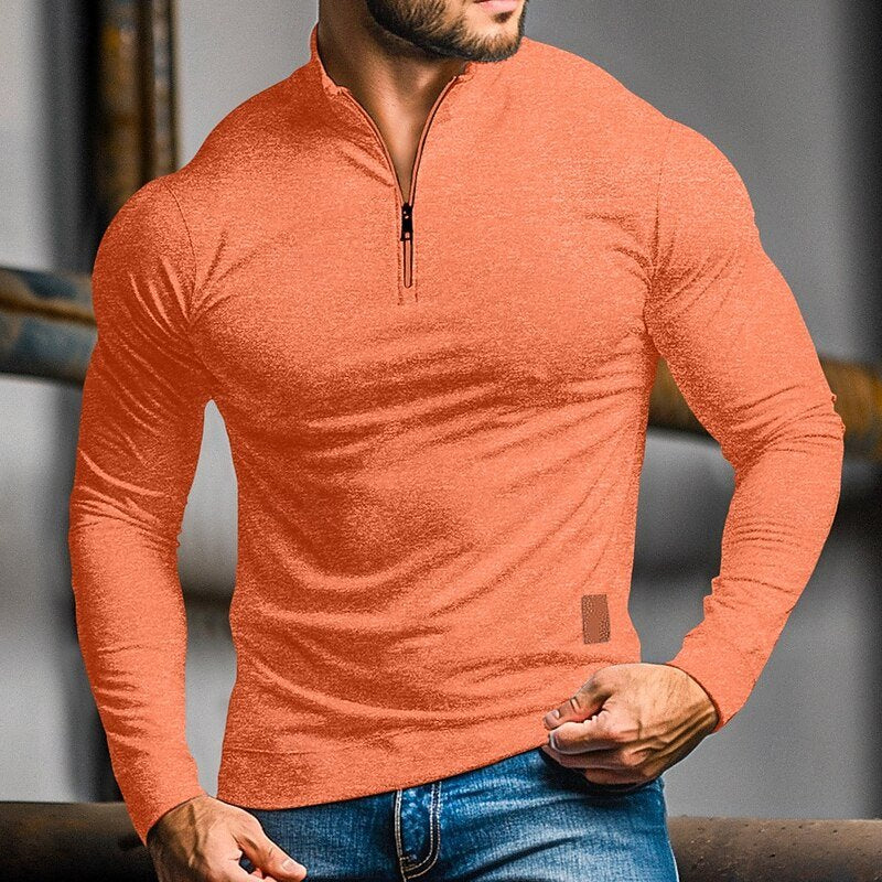 Oliver | Modern and Comfortable Long Sleeve Polo Shirt with Quarter Zip