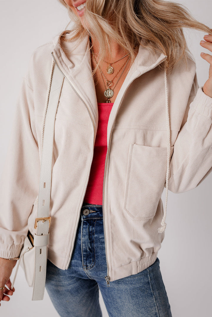 Fiona Casual Corduroy Jacket with Hood for a Relaxed Style, view 2 - Elena Harper