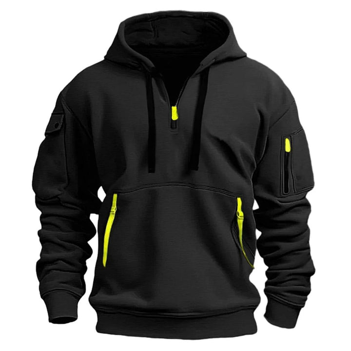 Casual Elegant Half-Zip Hoodie for Men – Comfortable