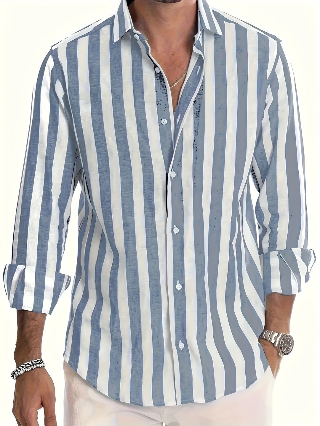 LAURENT MONACO | REFINED STRIPED SHIRT FOR MEN