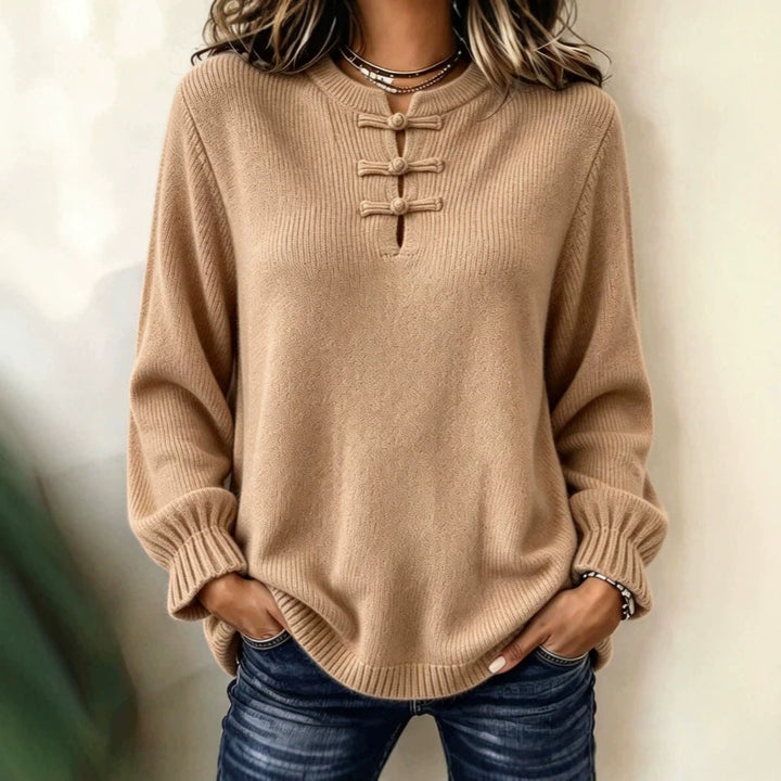 Women's Knit Shirt - High Collar and Relaxed Fit
