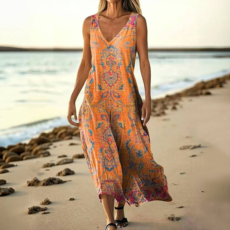 Vintage Ethnic Print Dress