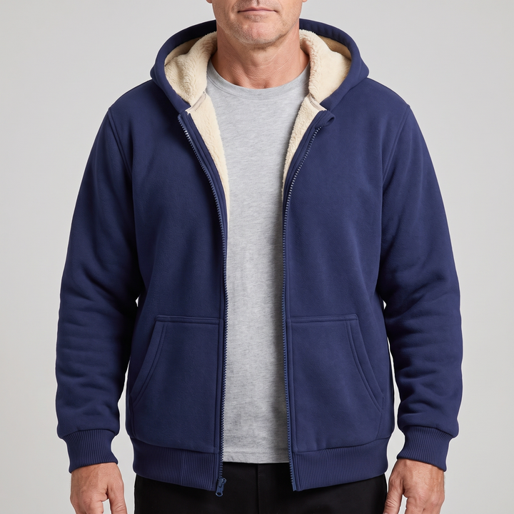 Elias | Comfortable Men's Sherpa Jacket with Hood and Soft Lining