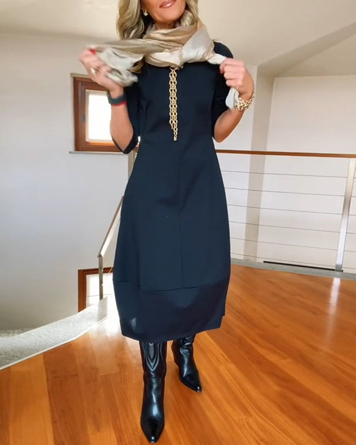 Elegant Vintage Maxi Dress for Women with Pockets