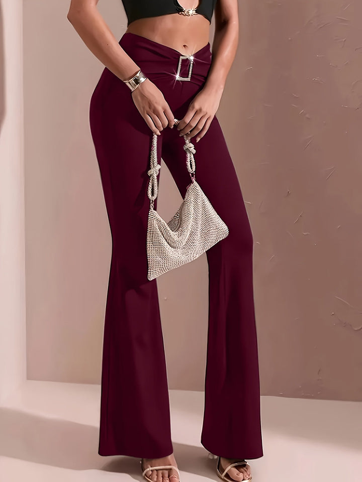 Rosemary High-Waisted Flared Trousers, view 4 - Elena Harper