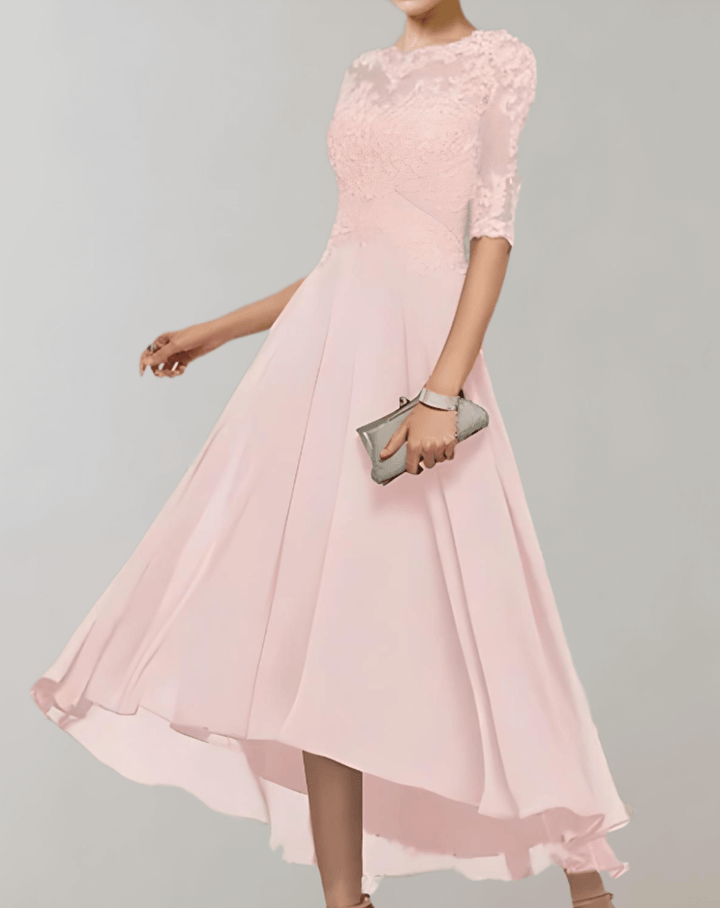 Lace Sleeve Maxi Dress Wedding Guest, view 6 - Elena Harper