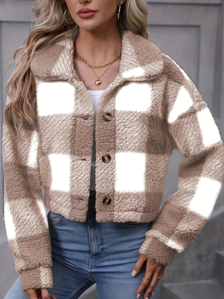 Short Women's Checkered Jacket - Modern and Casual
