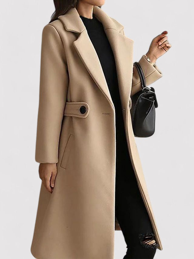 Elegant Winter Coat in Wool with Fine Buckle and Lapels – Perfect for Winter