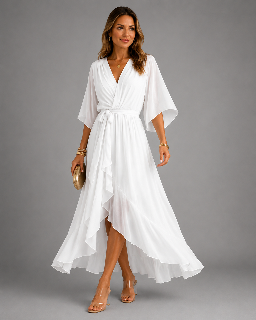 Isabelle™ | Belly-Hiding Chiffon Maxi Dress