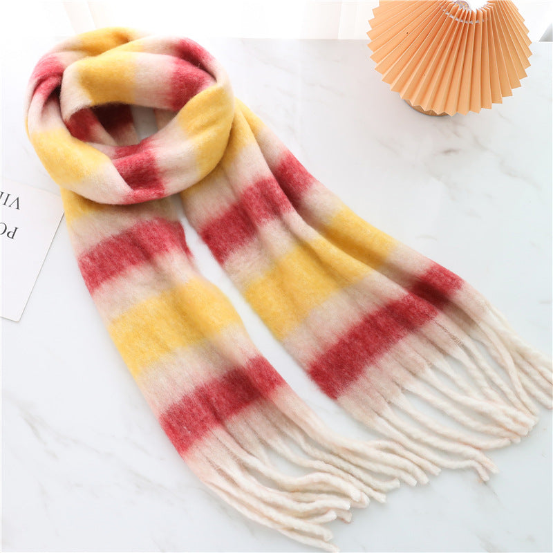Wide Check Scarf for Women - Freya