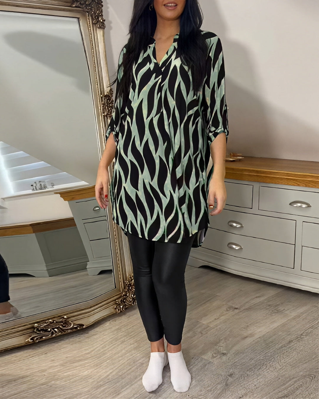 Eleanor Women's Blouse with Pattern, view 4 - Elena Harper