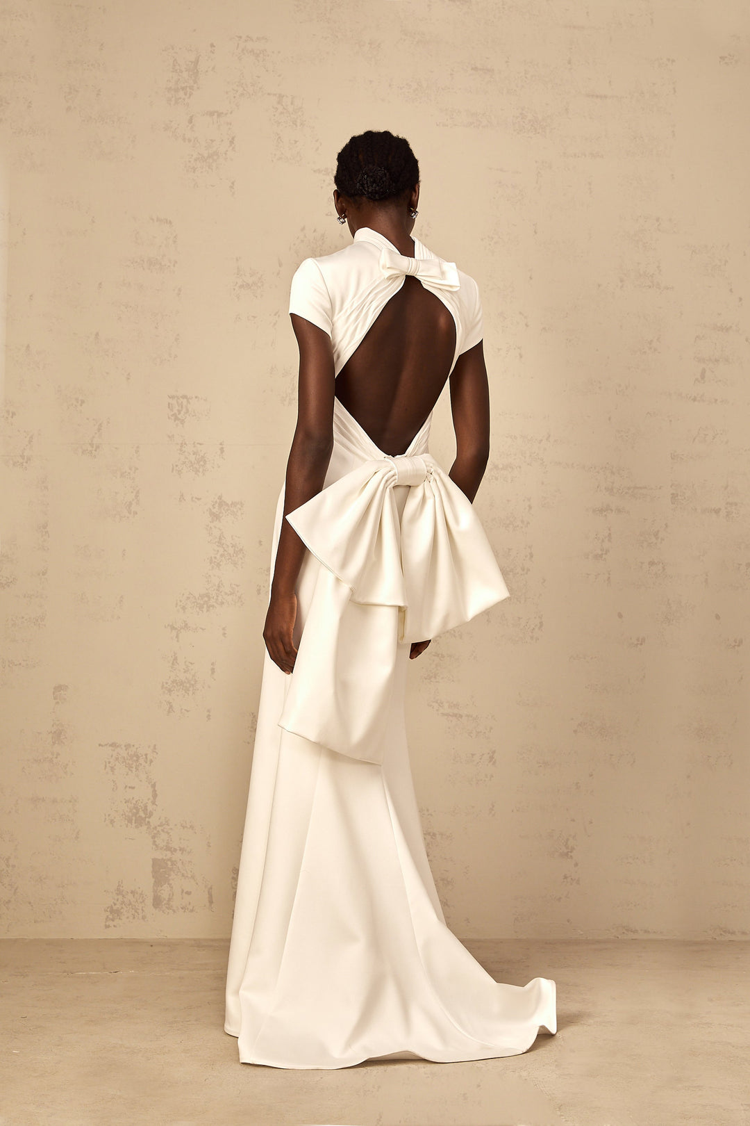Anelis Statement Bow Mermaid Maxi Dress, view 3 - Elena Harper