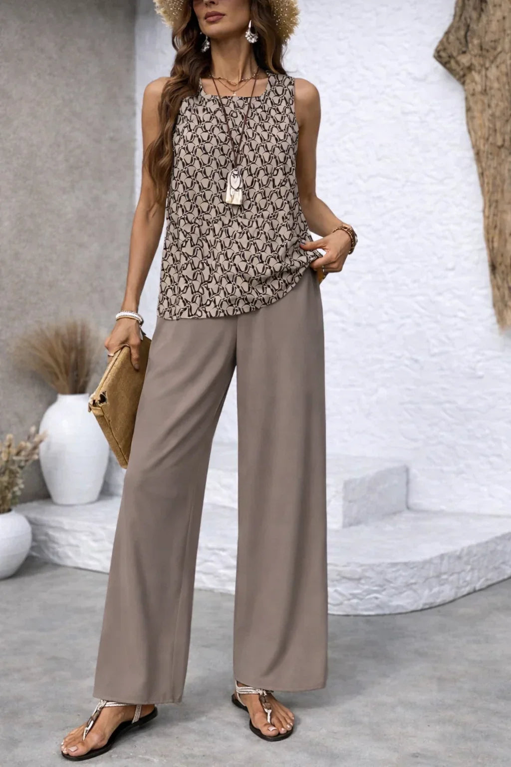 Women's Artistic Print Resort Two-Piece Set