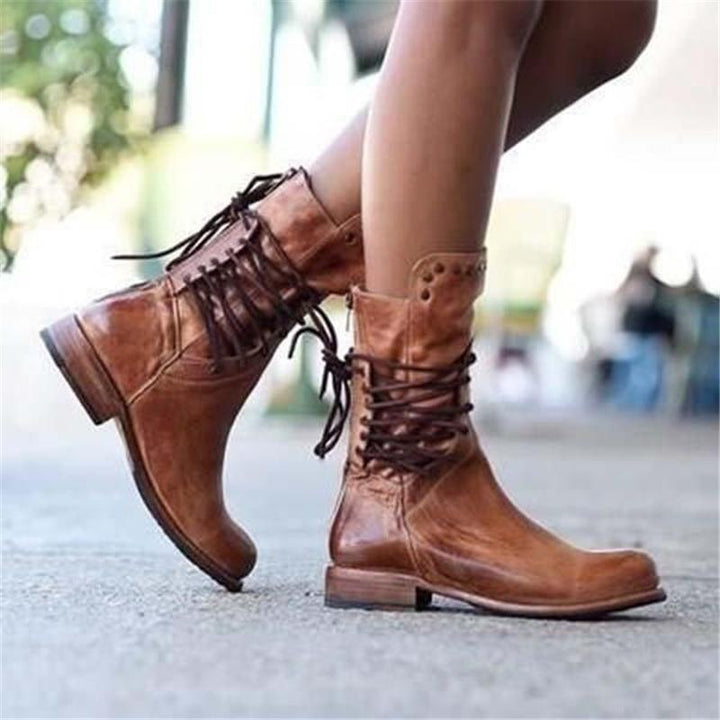 Anita Elegant Leather Ankle Boots, view 5 - Elena Harper
