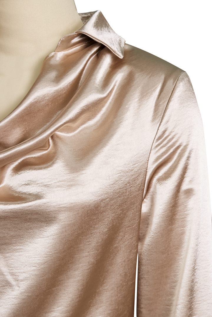 Women’s Tailored Blouse – With Draped Neckline, Suitable for Work and Everyday Use