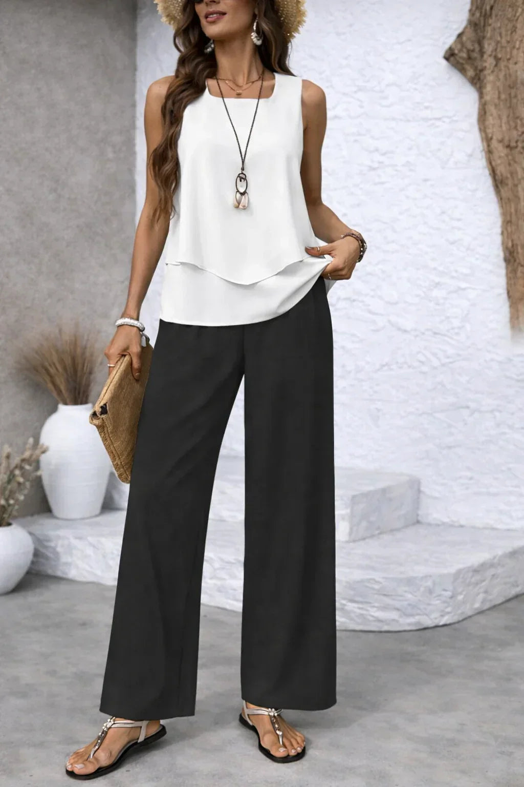 Women's Artistic Print Resort Two-Piece Set