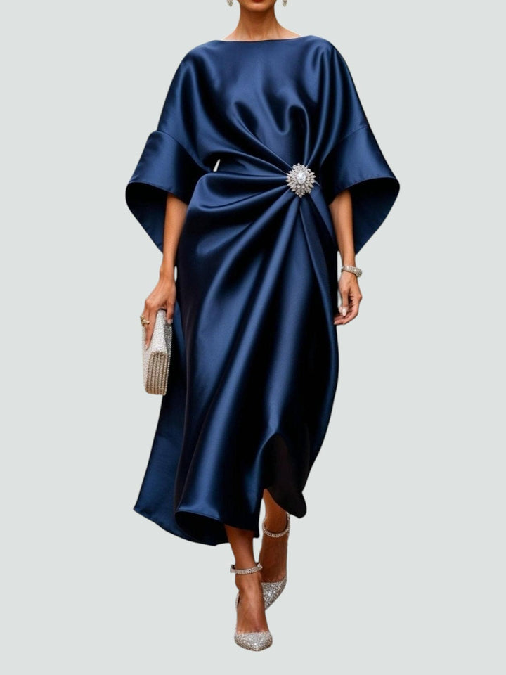 Long Evening Dress for Women with Fluid Silhouette