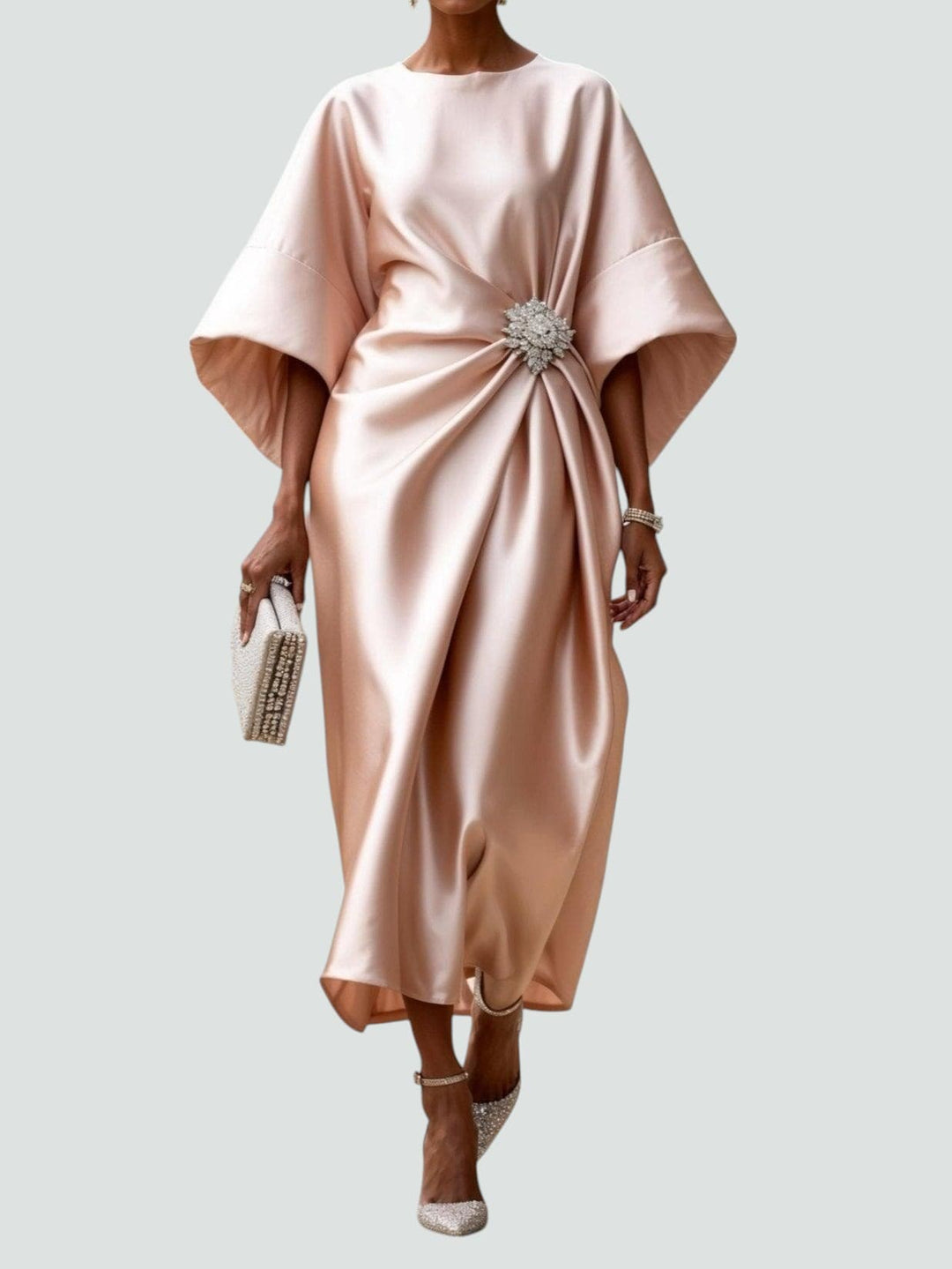 Long Evening Dress for Women with Fluid Silhouette