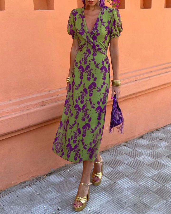 Della Women's Pleated Floral Print Boho Dress - Elena Harper