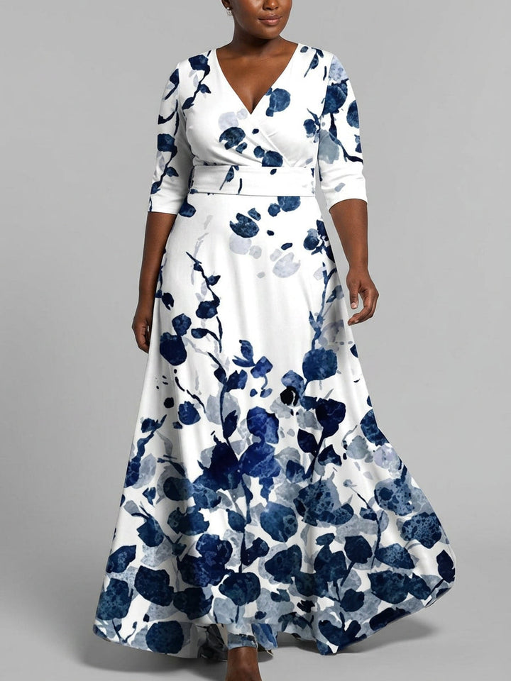 Wynne Seaside Glam Elegant Mid Sleeve Maxi Dress Ensemble, view 7 - Elena Harper