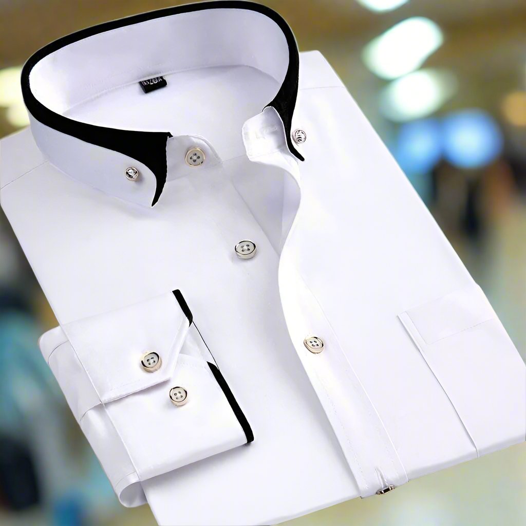 Albert Classic Long Sleeve Cotton Shirt, view 2 - Elena Harper
