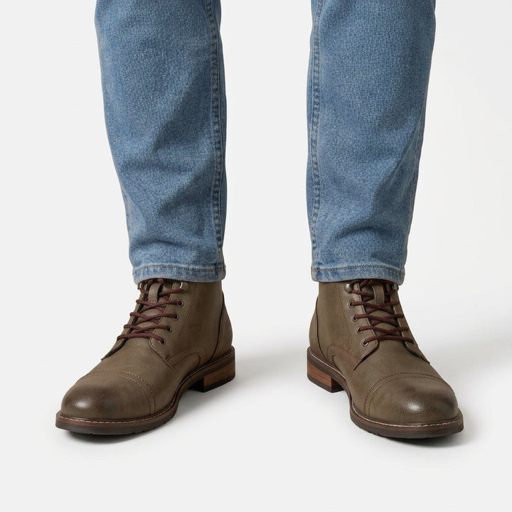 Men's Faux Leather Chukka Boots