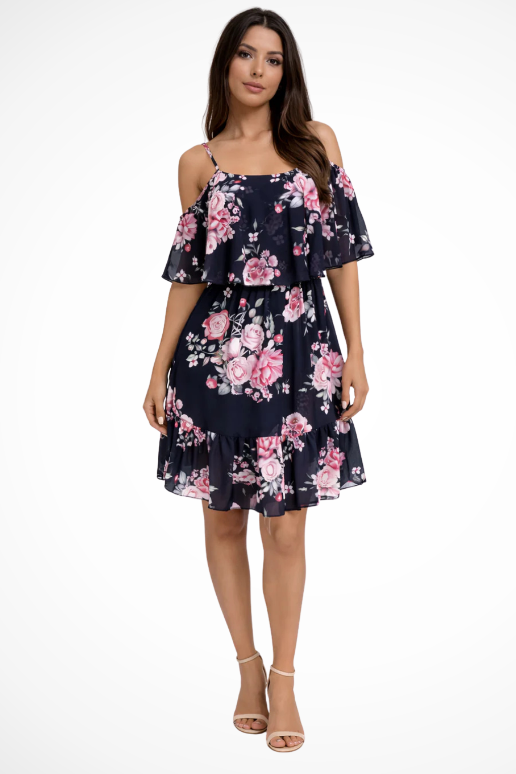 Women's Floral Off-Shoulder Ruffle Mini Dress