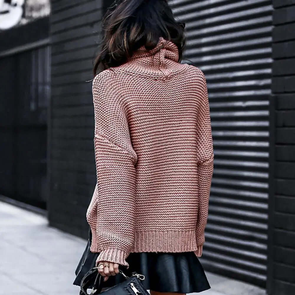 Women's Loose Roll Neck Sweater, view 2 - Elena Harper