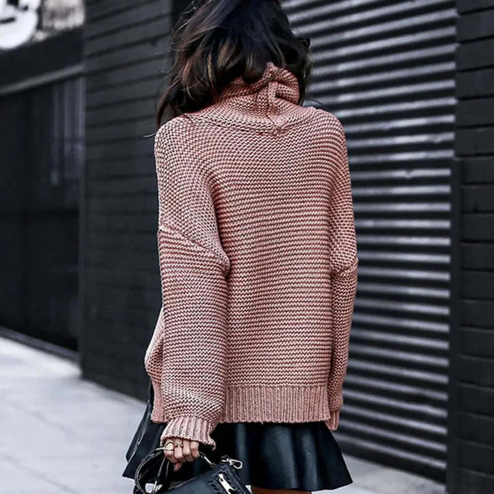 Women's Loose Roll Neck Sweater, view 2 - Elena Harper
