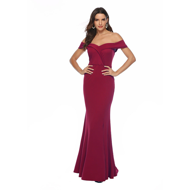 Ladies Evening Dress with Off-the-Shoulder Design EB