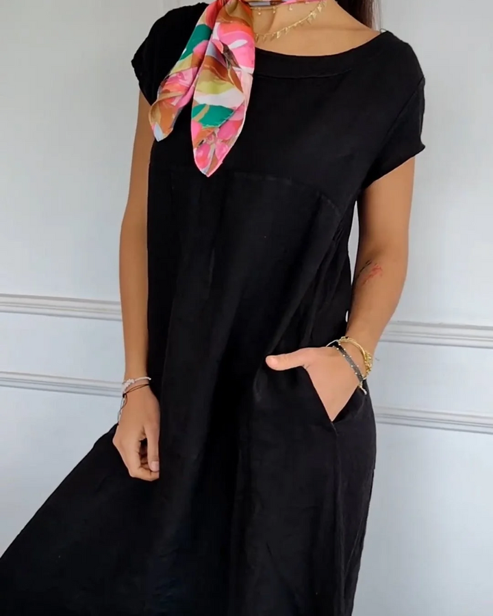 Brenna | Women's Dress with Pockets and Short Sleeves