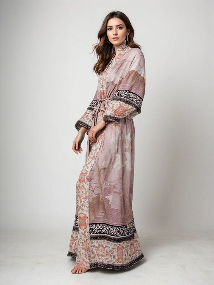 Bohemian Maxi Dress with Floral Print Nomadic Elegance - Elena Harper