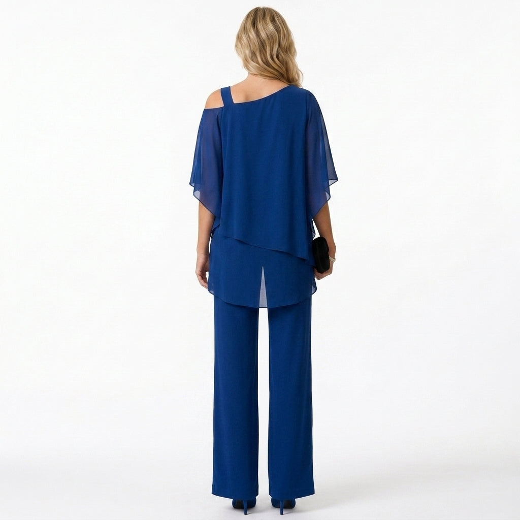 Blue Evening Two Piece Set Elegant Formal Co Ord Occasion