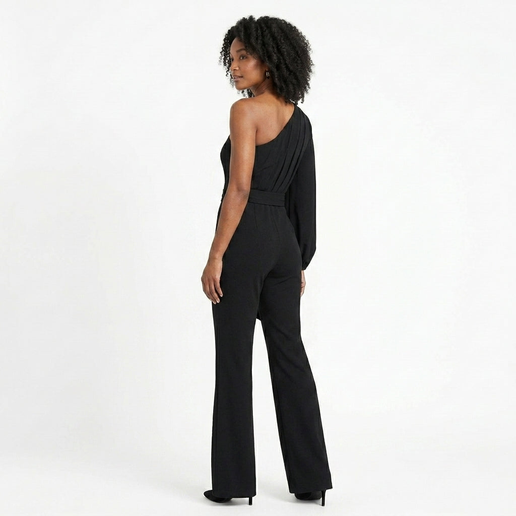 One Shoulder Jumpsuit Wedding Guest Evening Outfit