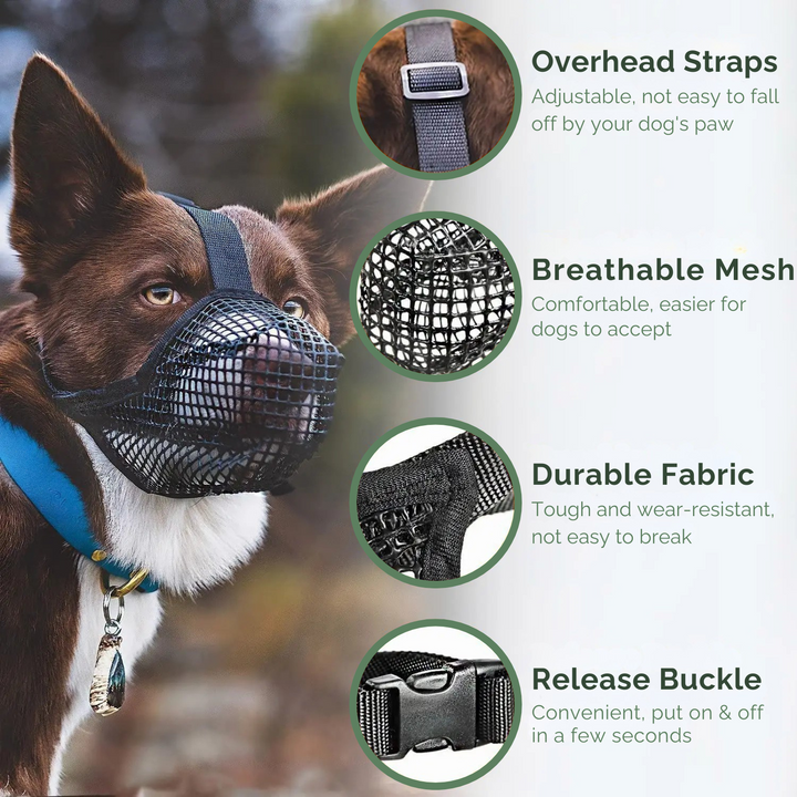 Soft Breathable Dog Muzzle for Comfort & Safety