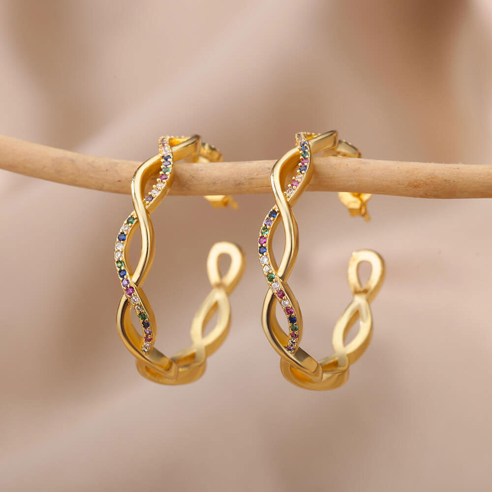 Julenyssa™  |  Wave Earrings 18k Gold