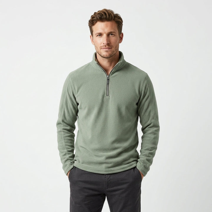 FLEECE ZIP HENLEY SWEATSHIRT FOR MEN