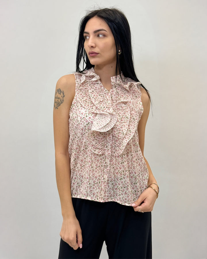 Nadia™  |  Sleeveless Blouse Ruffles