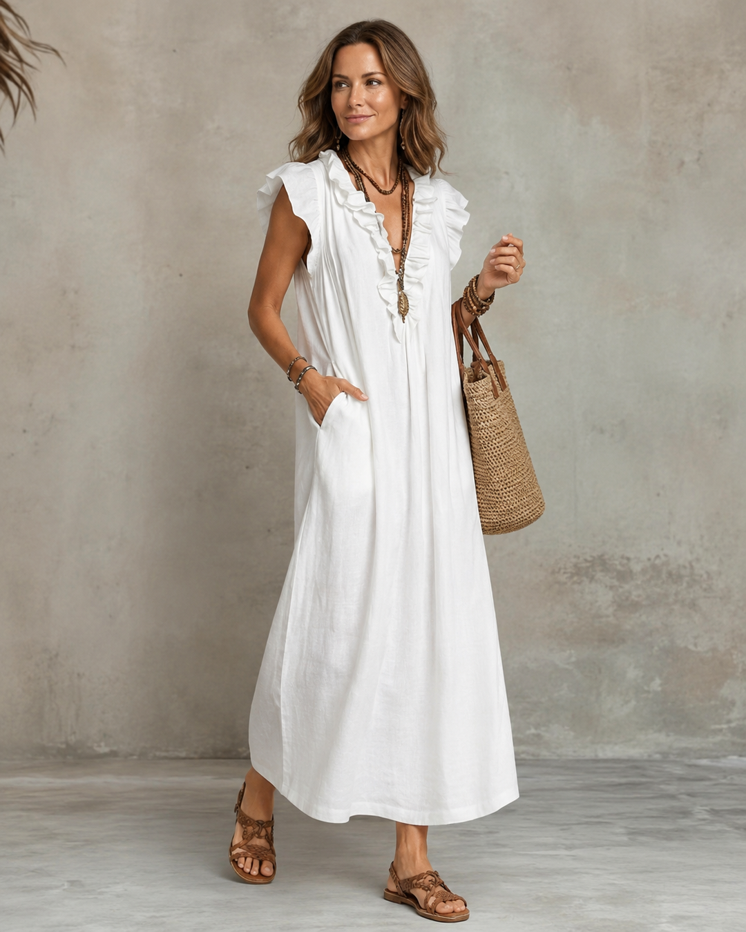 Renata™ | Elegant Belly-Hiding Dress with Ruffles