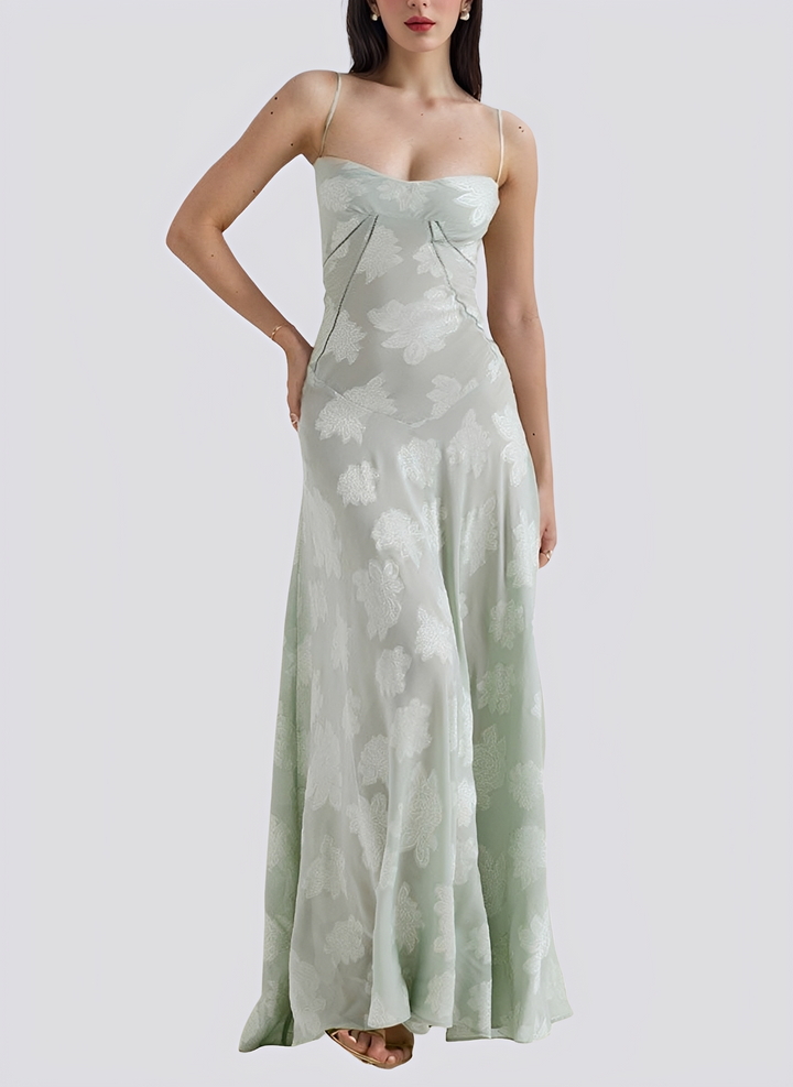 Lucia Elegant Fitted Maxi Dress for Women, view 3 - Elena Harper