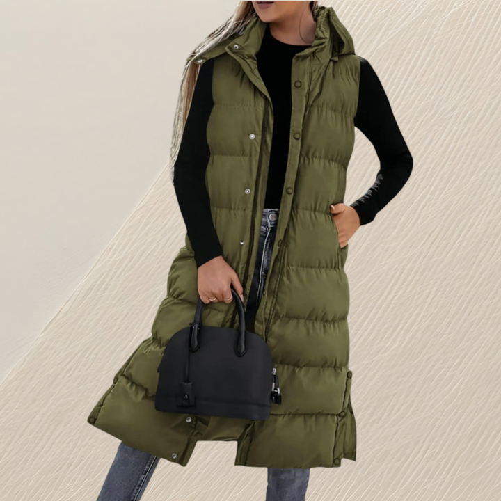 Sandrine - Chic Sleeveless Down Jacket with Hood