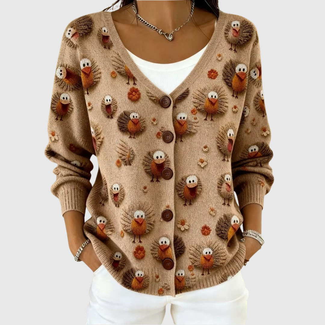 Ramona Button-Up Knit Jacket - Elena Harper