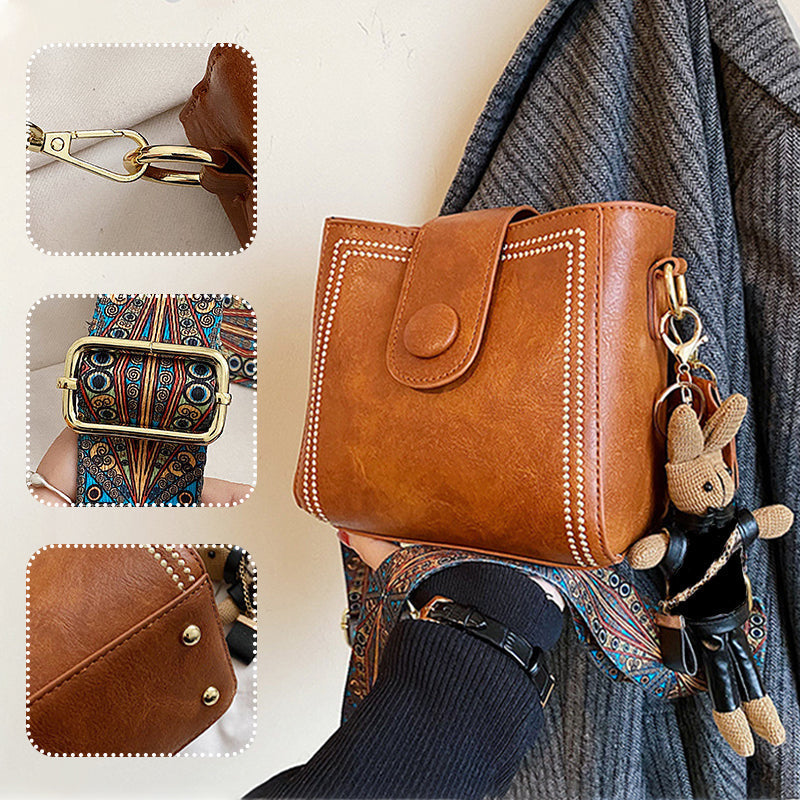 Small square women's bag in soft PU – Retro style and trendy for everyday use