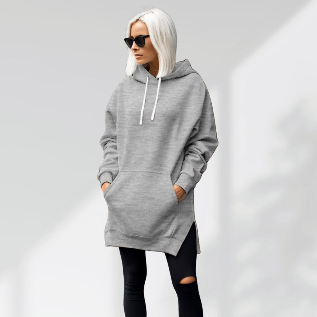 Oversized sweatshirt dress with soft autumn lining