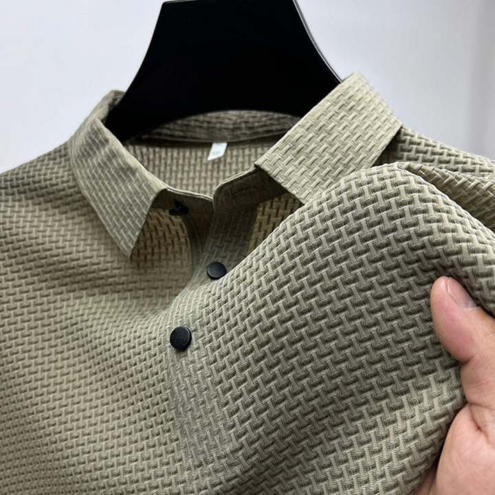 Riviero Bicolor Cotton Polo, view 4 - Elena Harper