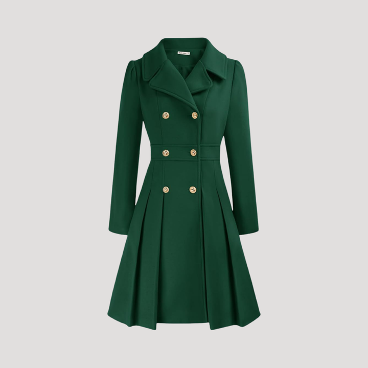 Elegant Double-Breasted Women's Overcoat