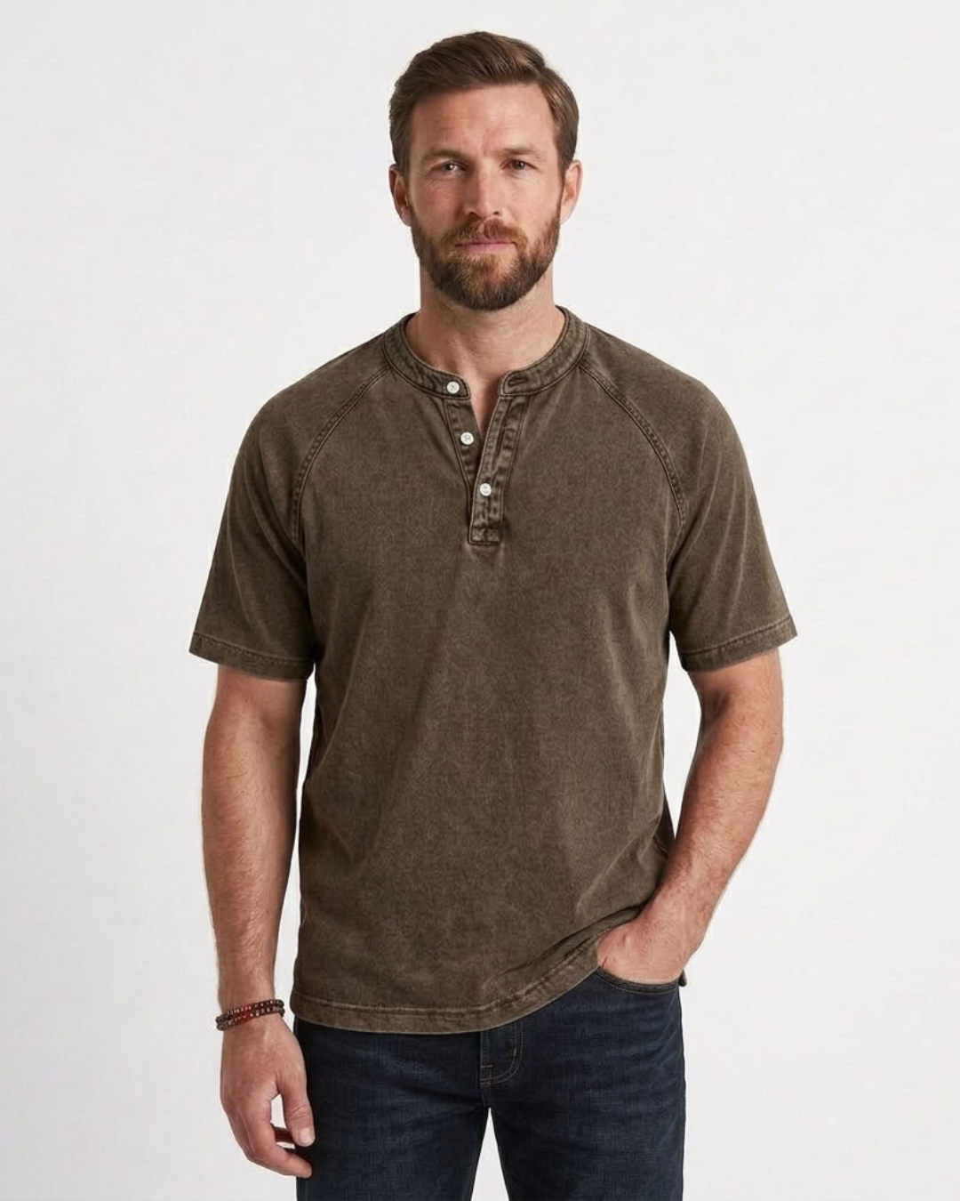 Vintage Henley T-Shirt For Men